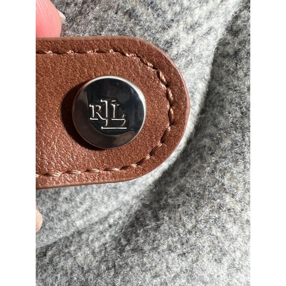 Lauren Ralph Lauren Womens Gray Herringbone Wool-Blend Coat W/ Button Closure & - Picture 7 of 12